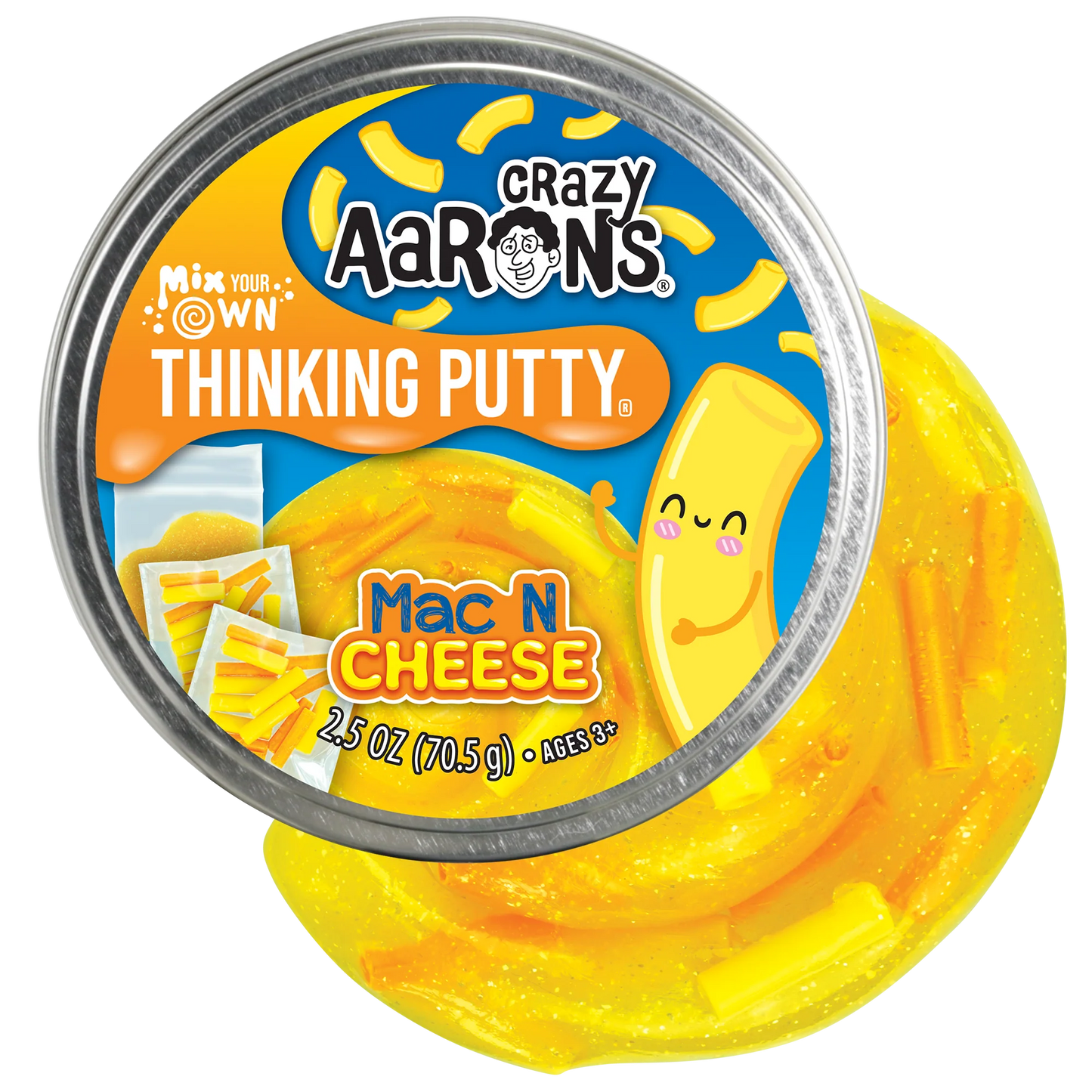 Mac & cheese 4" thinking putty tin