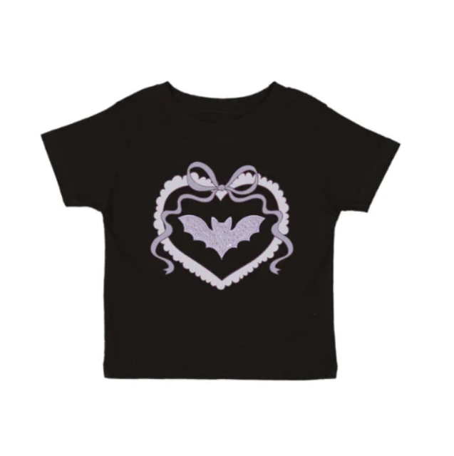 Rhinestone Bat Patch Halloween Short Sleeve T-Shirt