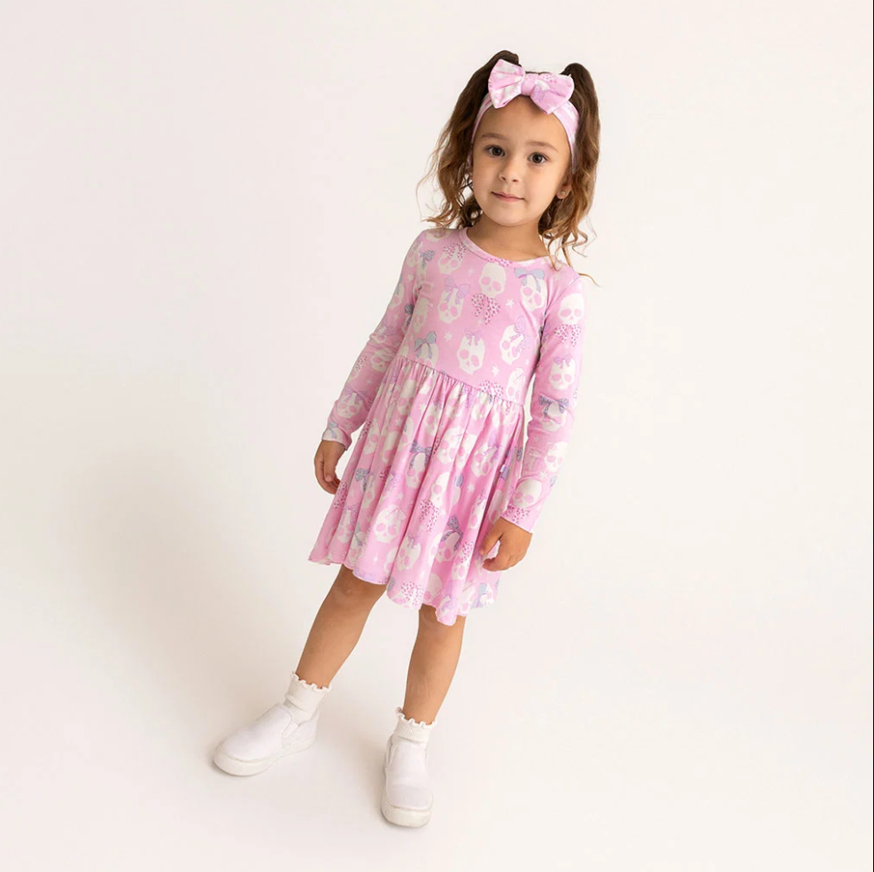 Ms. Kelly Bow Back Ls Twirl Dress