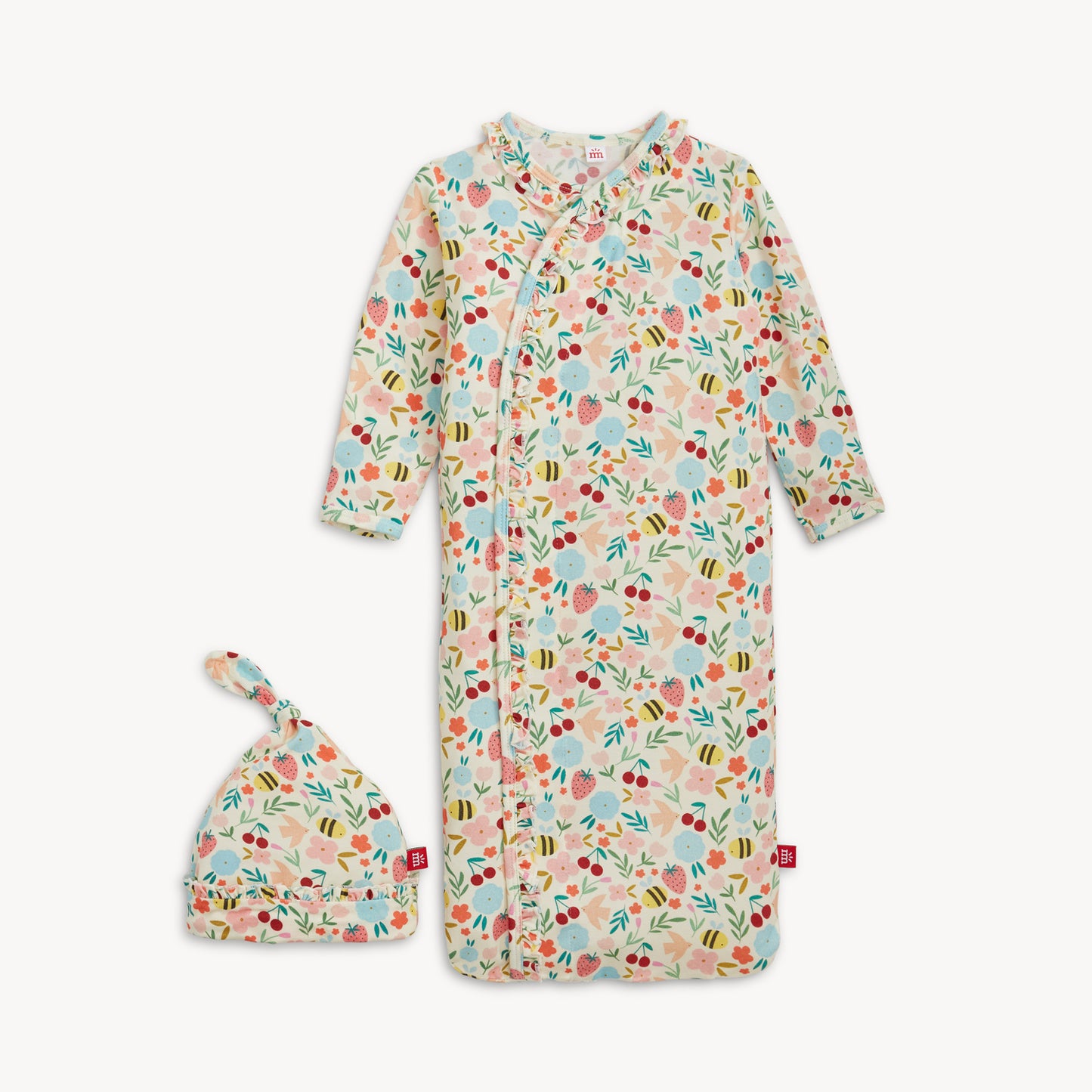 Honey blossom ruffle gown & hat