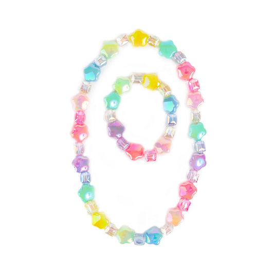 Wish upon a rainbow star necklace & bracelet set