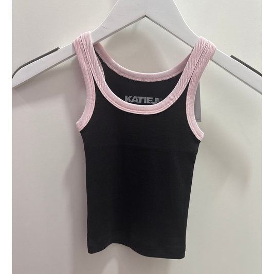 Spencer tank - black/ballet pink