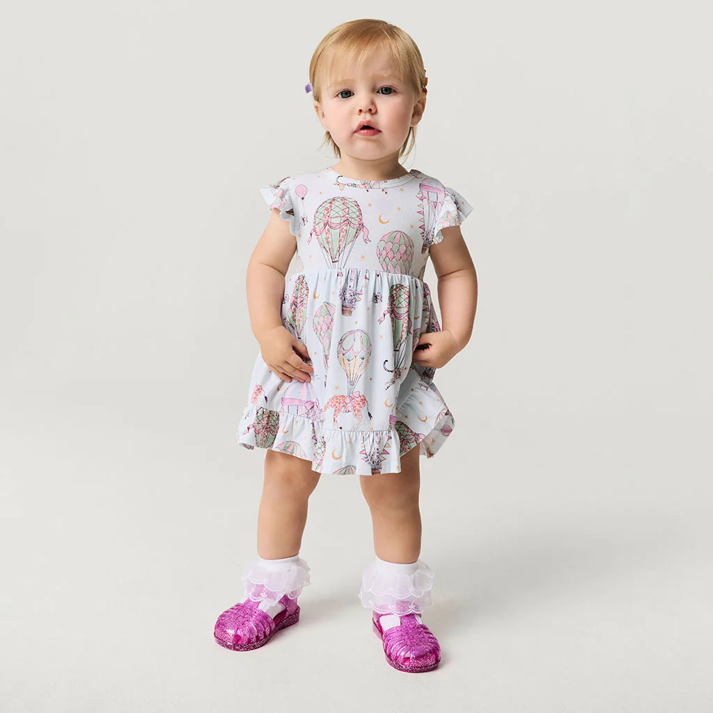Seraphina ruffled twirl bodysuit dress