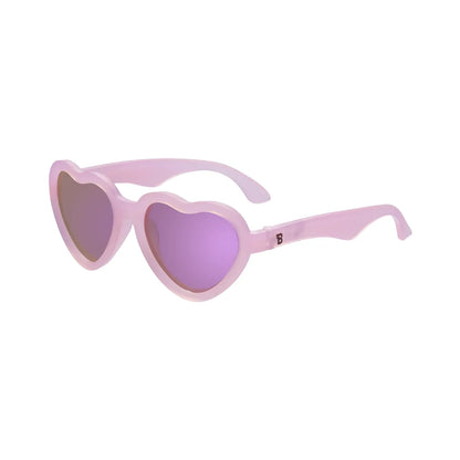 Frosted pink polarized heart sunglasses