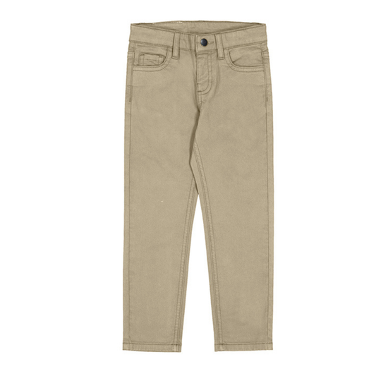 5 pocket slim fit basic pants - cashew
