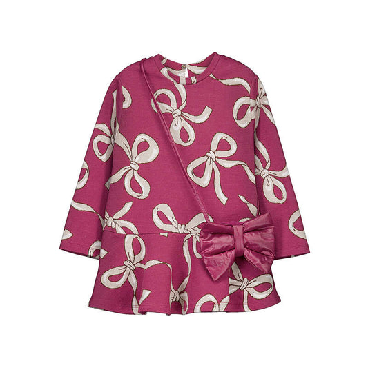 Bow dress w. bow purse - raspberry