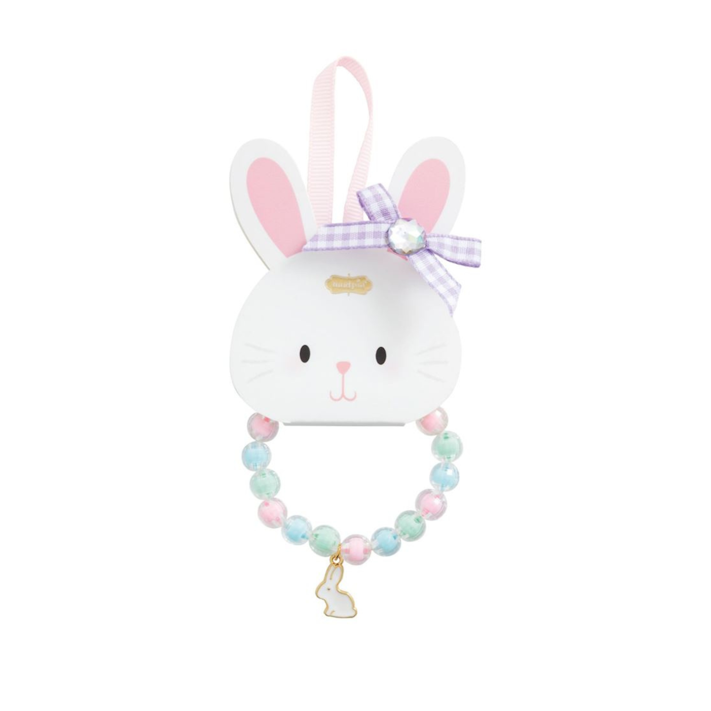 Purple bunny charm bracelet & ring set