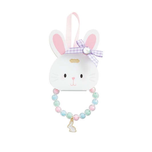 Purple bunny charm bracelet & ring set