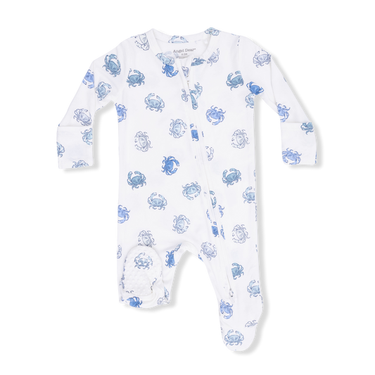 Blue crabs 2 way zipper footie