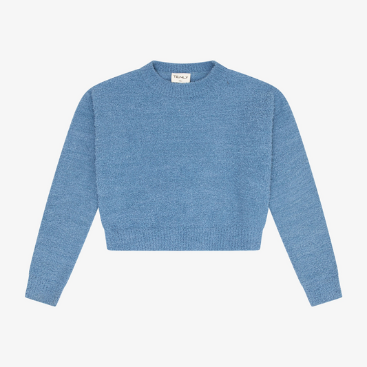 Sherpa crewneck sweater - cerulean