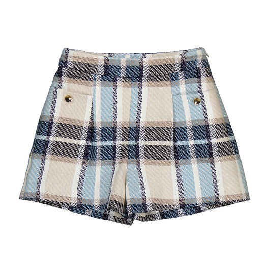 Plaid shorts - navy