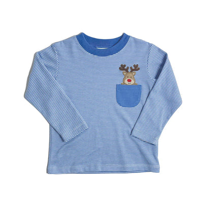 Reindeer Jacob's play tee - periwinkle bitty