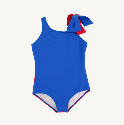 Brookhaven bow suit - rockefeller royal/richmond red