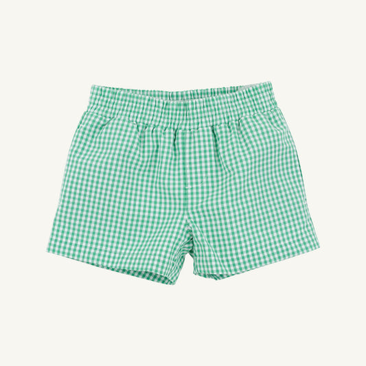Sheffield shorts - gibson island green mini gingham