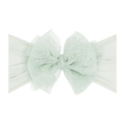 Tulle nylon bow headband - willow dot