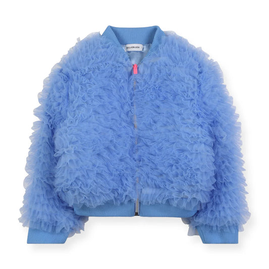 Mesh ruffle jacket - pale blue