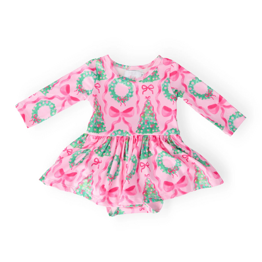 Jingle bows l/s twirl bodysuit