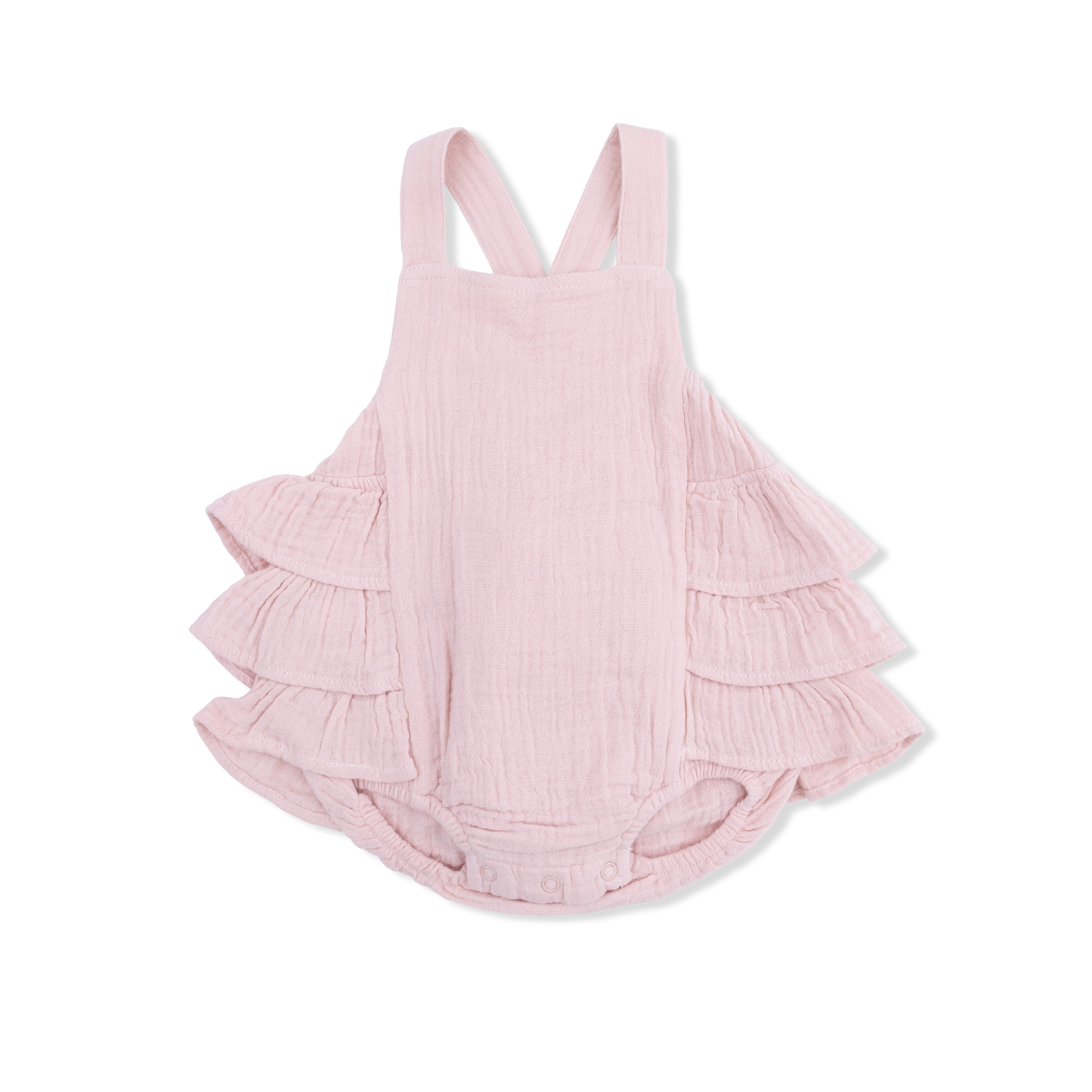 Solid muslin lotus ruffle sunsuit