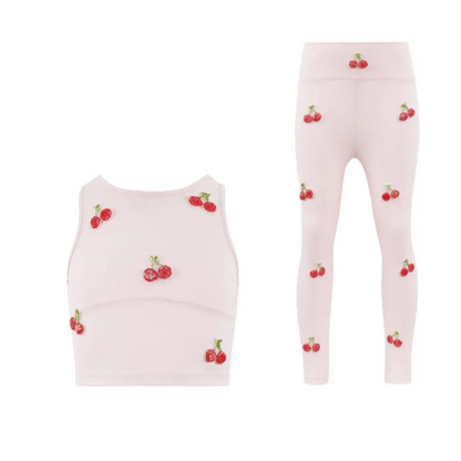 Cherry beaded athletic set