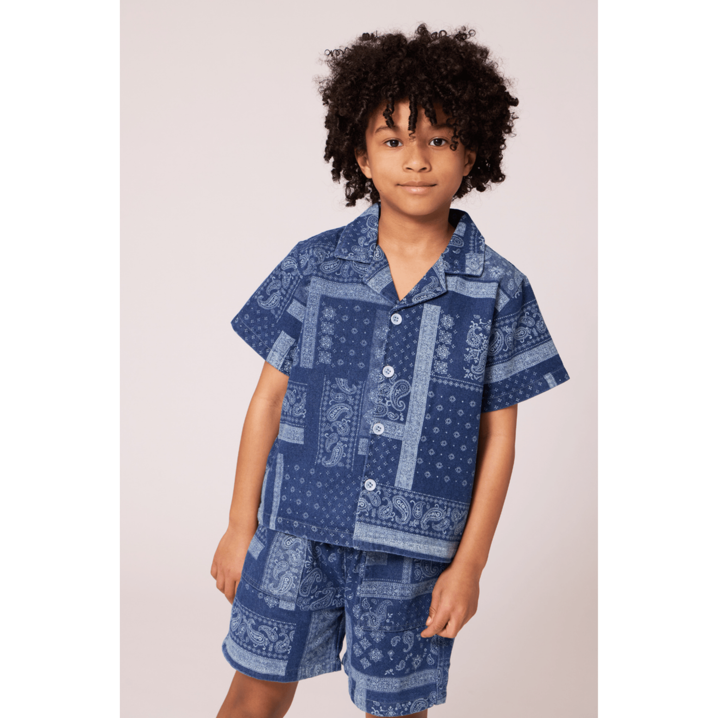 Bandana denim short set
