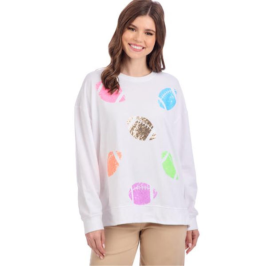 Game day sparkle sweatshirt - white