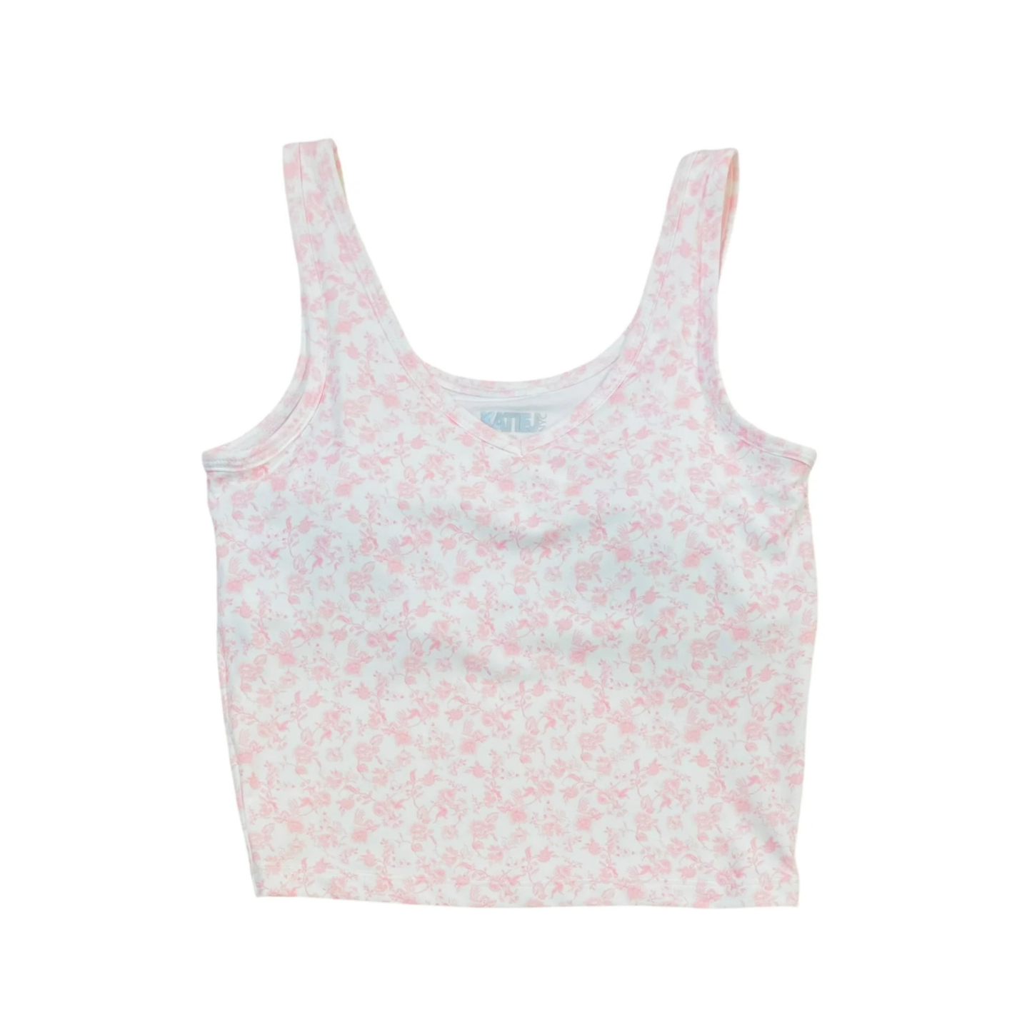 Kelsey tank - pink mini toile