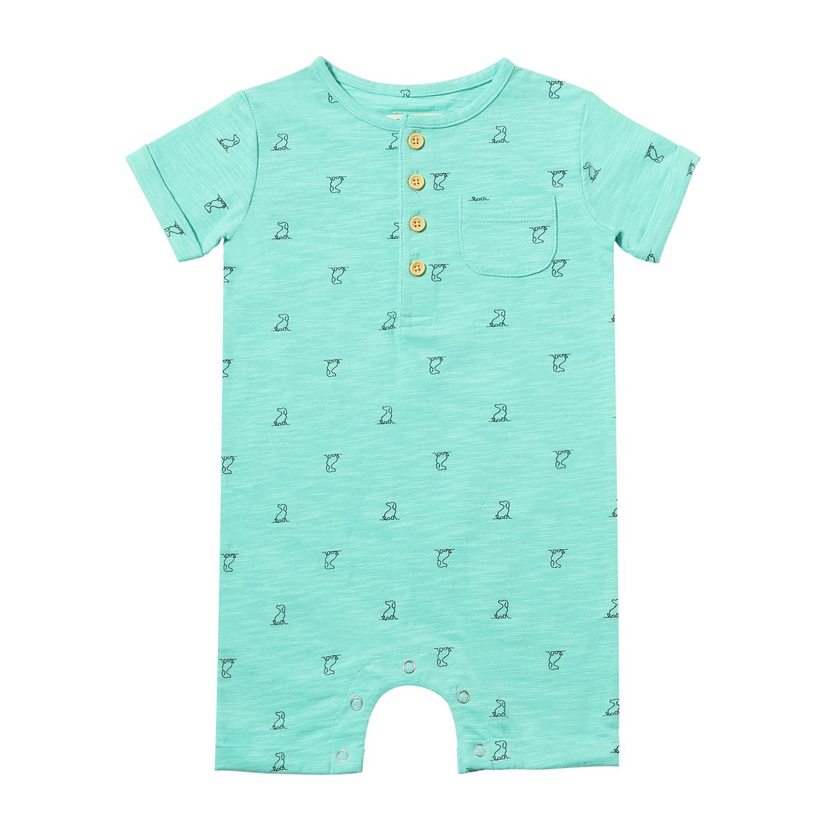 Martingale henley romper - aqua henry print