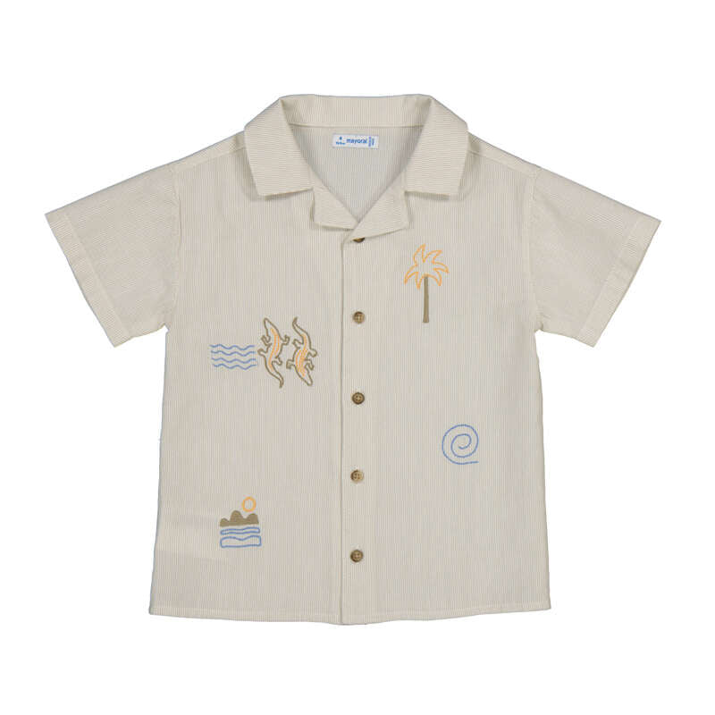 Summer emb. button down - linen