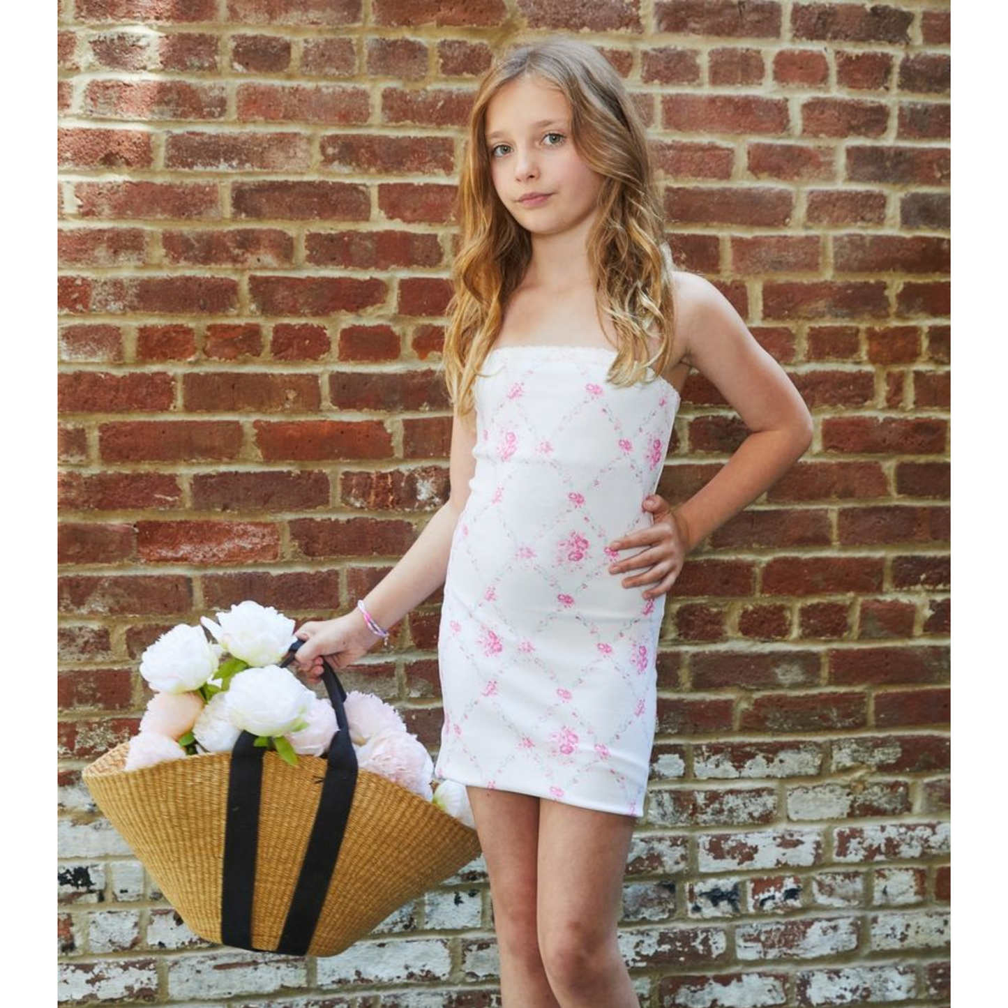 Stevie vintage romantic rose tube dress