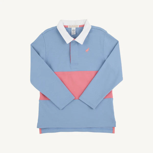 Rollins rugby shirt - barrington blue/nantucket red