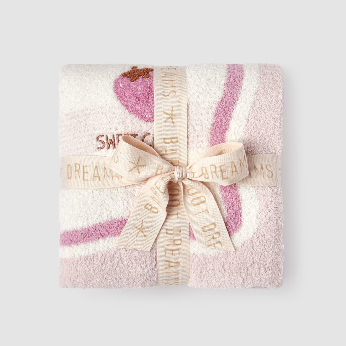 Strawberry stroller blanket - pink sand