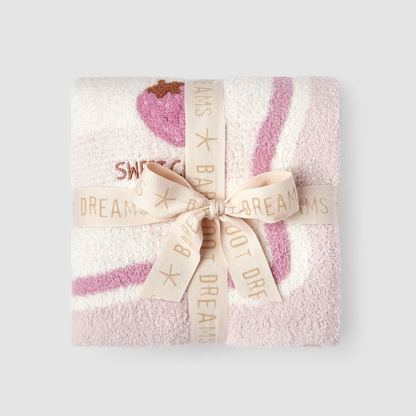 Strawberry stroller blanket - pink sand