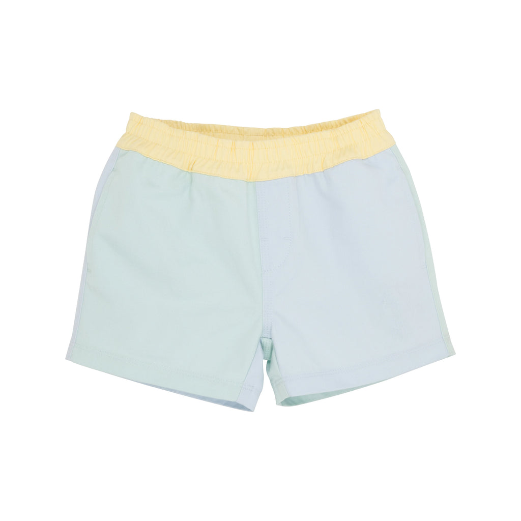 Colorblock sheffield shorts - sea island seafoam/blue/yellow