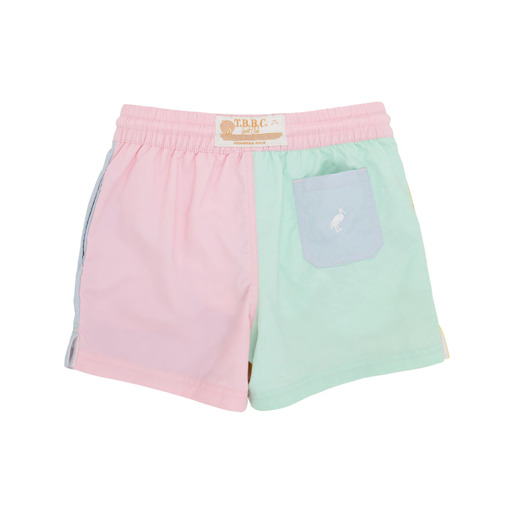 Country club colorblock trunks - yellow/pink/blue