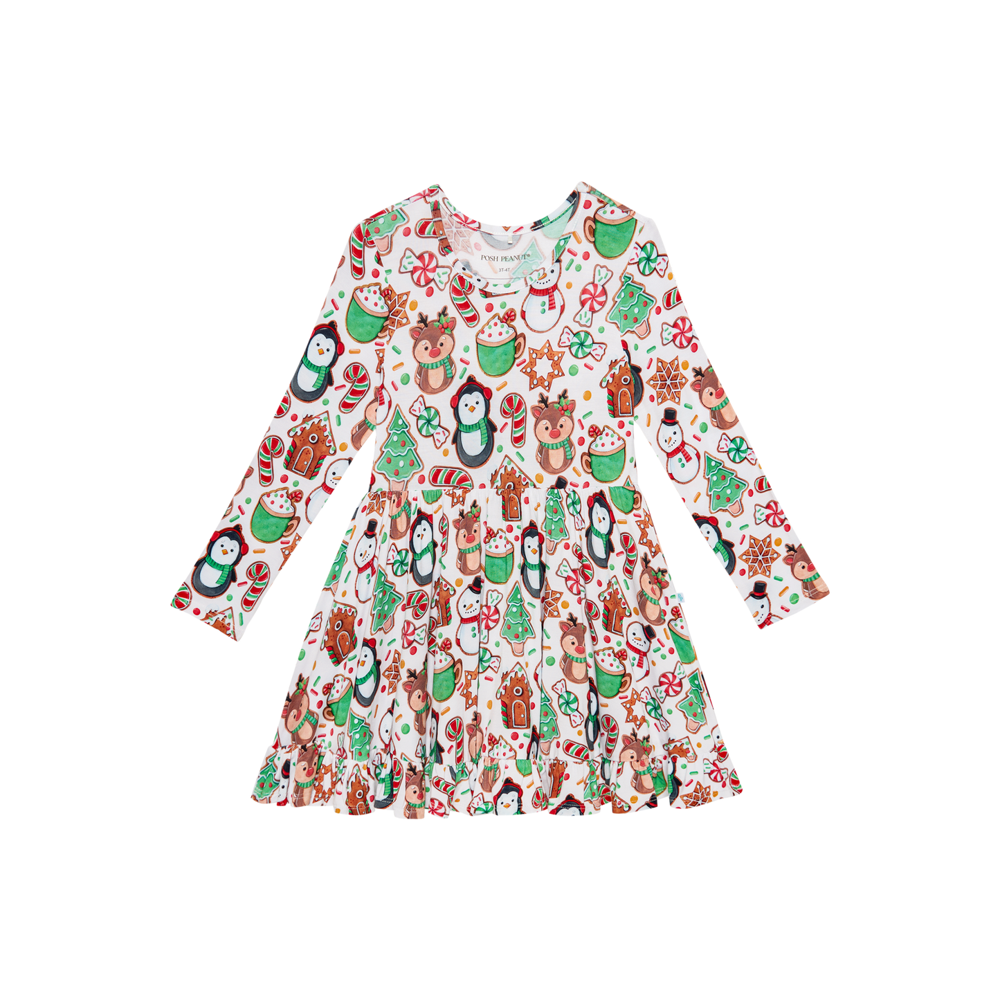 Cookie medley l/s ruffled twirl dress