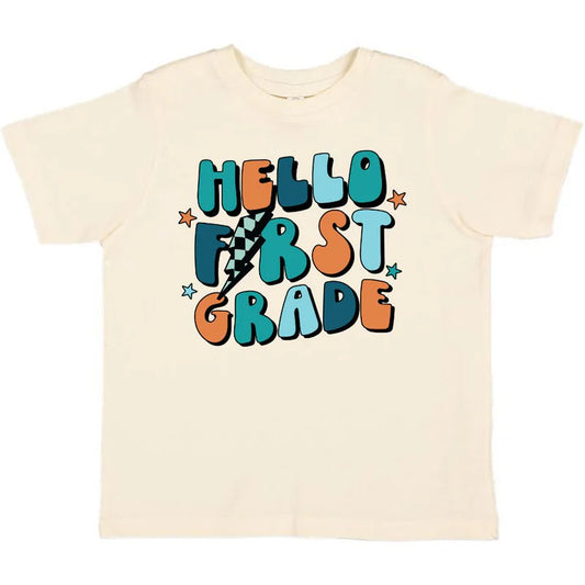 Hello first grade s/s tshirt - natural