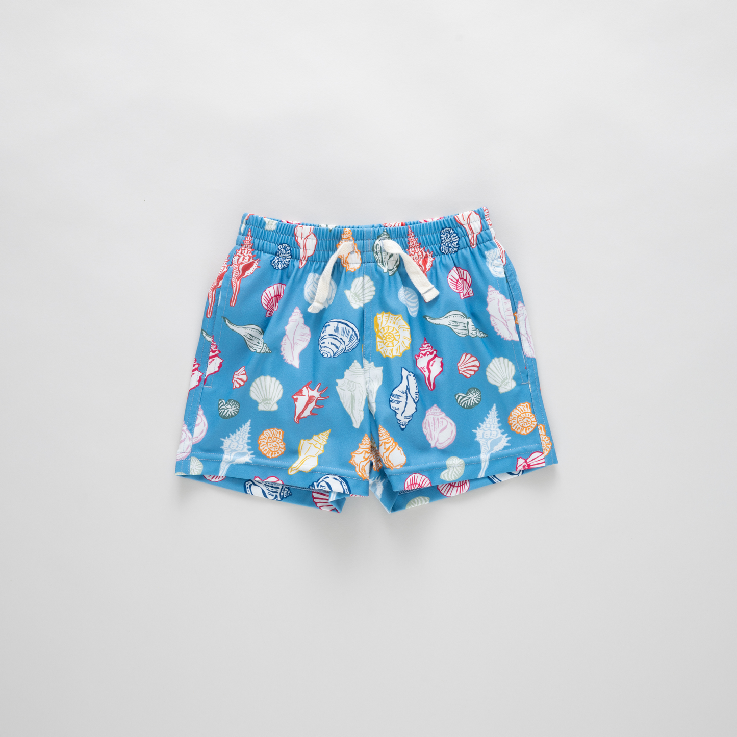 Blue seashells baby boy swim trunks