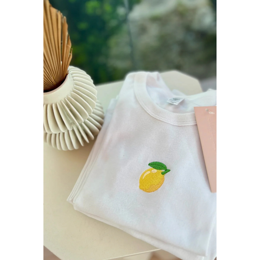 It's the little things ribbed baby tee - lemon
