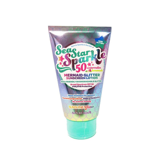 Mermaid - sea star sparkle party glitter sunscreen