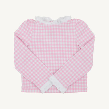Winnie's wave spotter swim shirt - pink greenbrier gingham