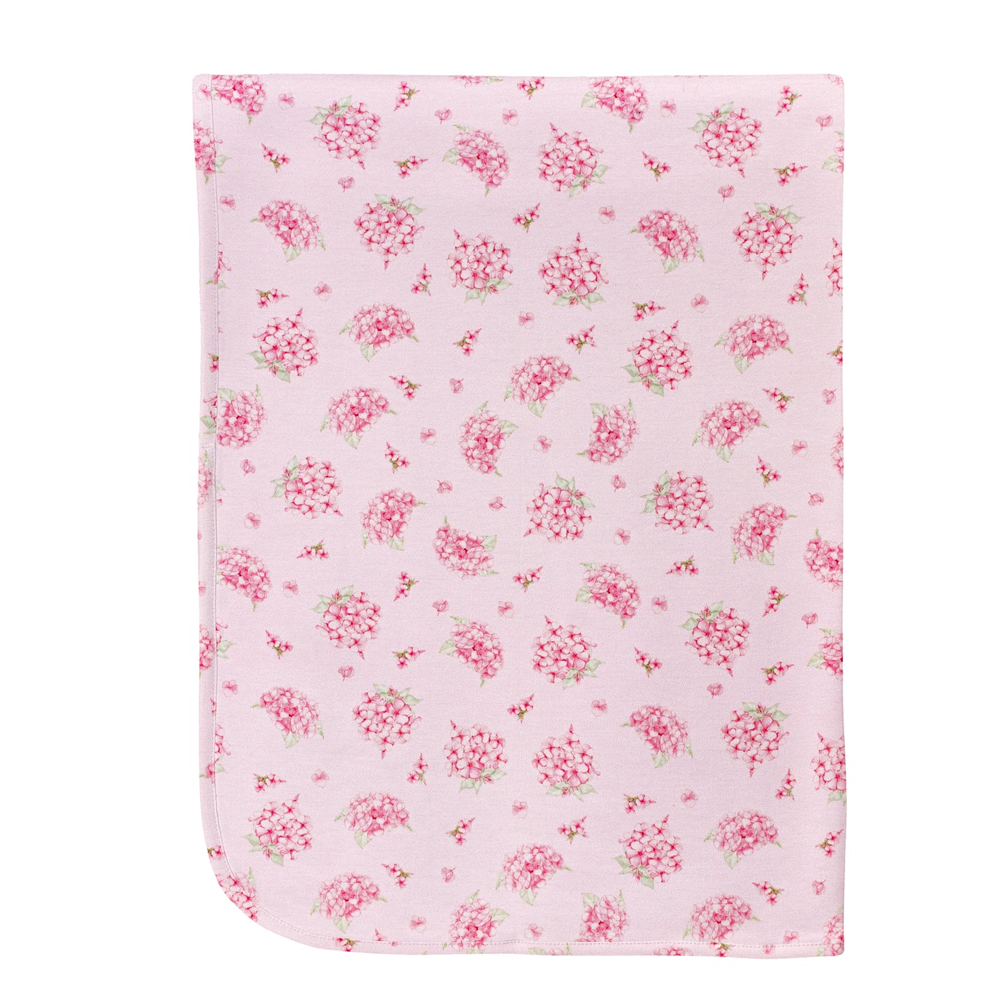 Soft hydrangeas receiving blanket