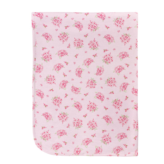 Soft hydrangeas receiving blanket