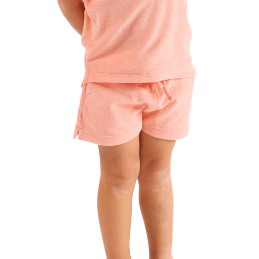 Coral terry shorts