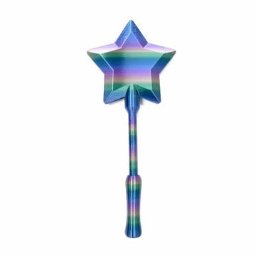 Credit card fairy wand- dark purple rainbow