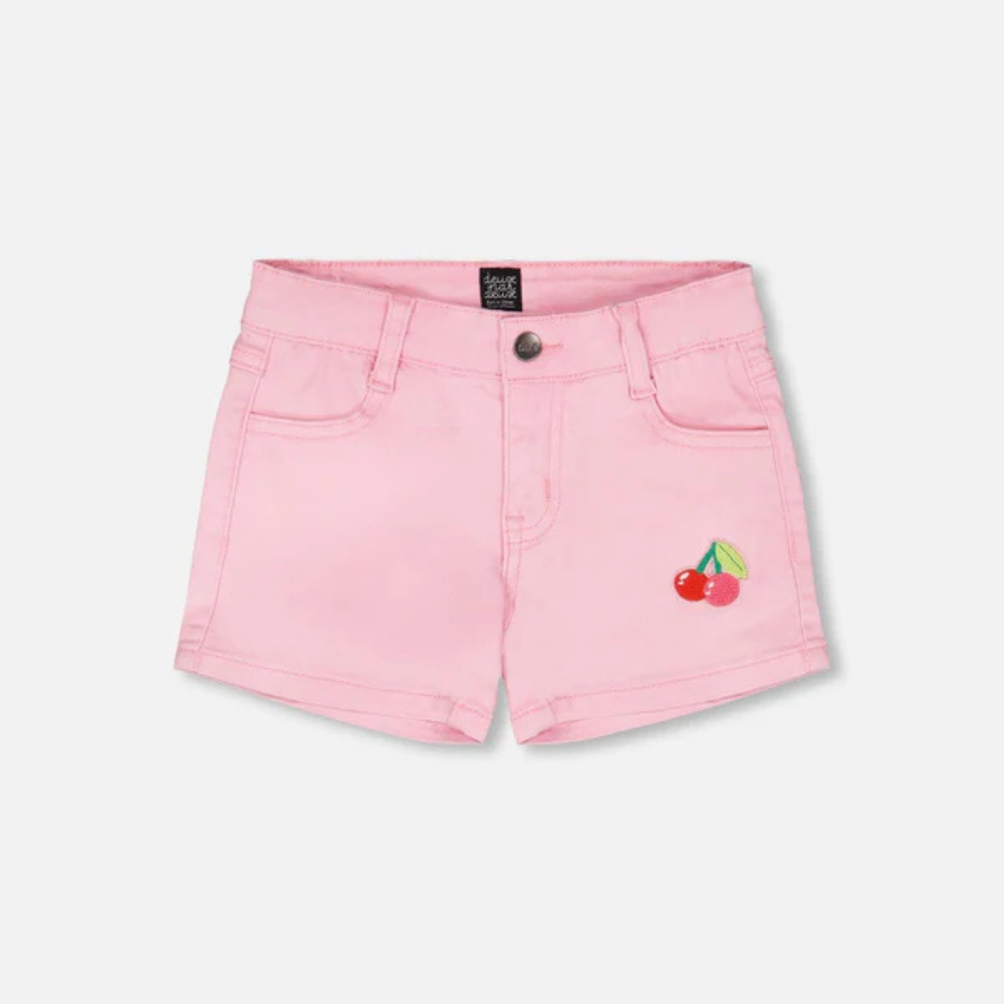 Cherry denim shorts - prism pink