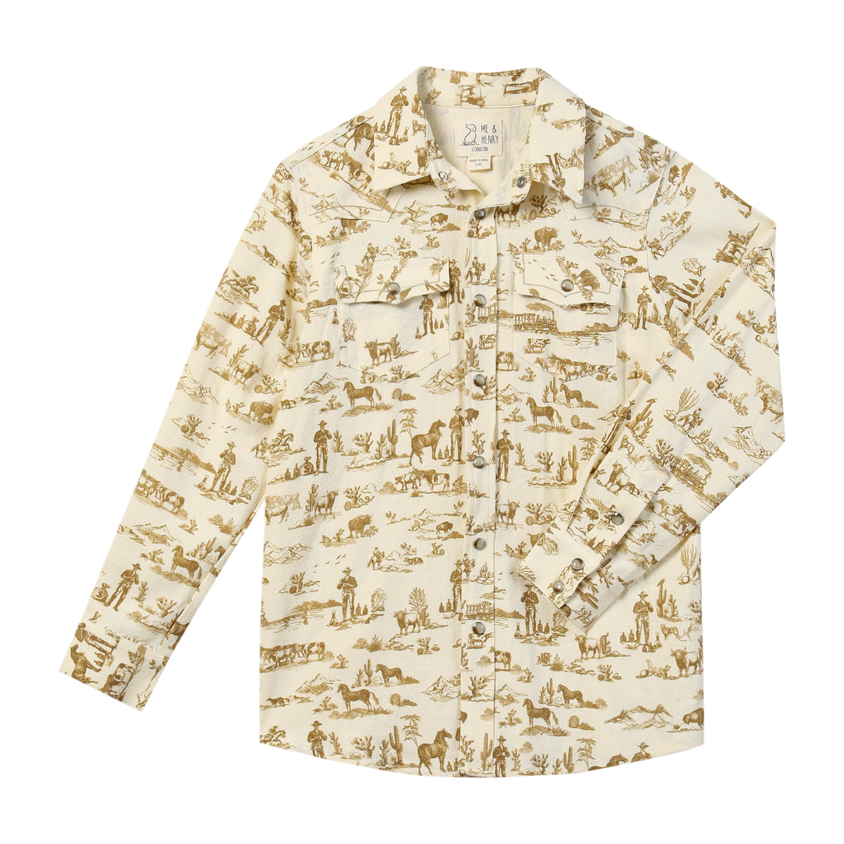 Rodeo western print button down