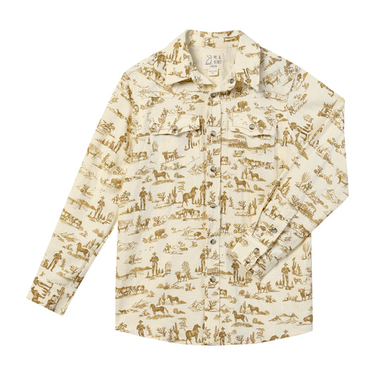 Rodeo western print button down
