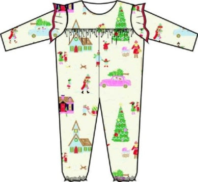 Leigh ann angel sleeve romper - make the season bright/rred