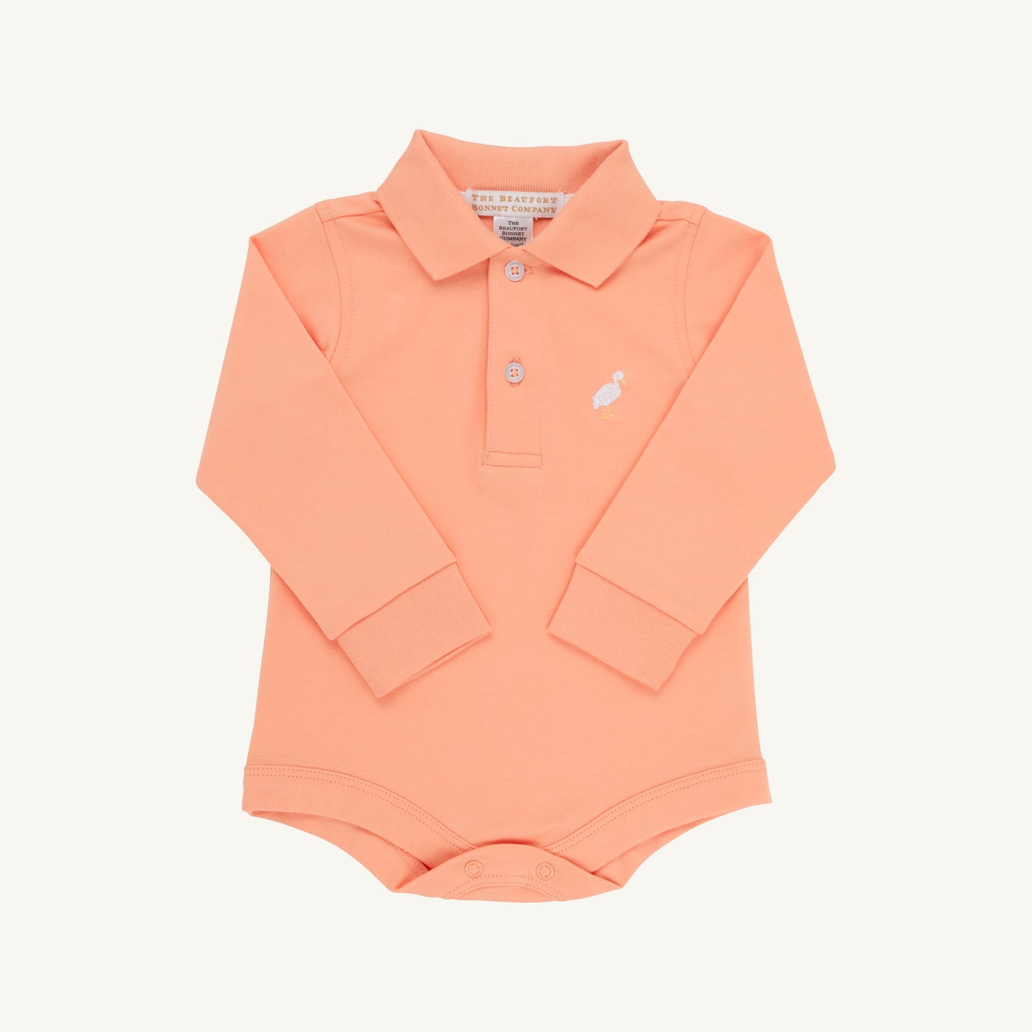 Prim and proper l/s onesie - seashore sherbet