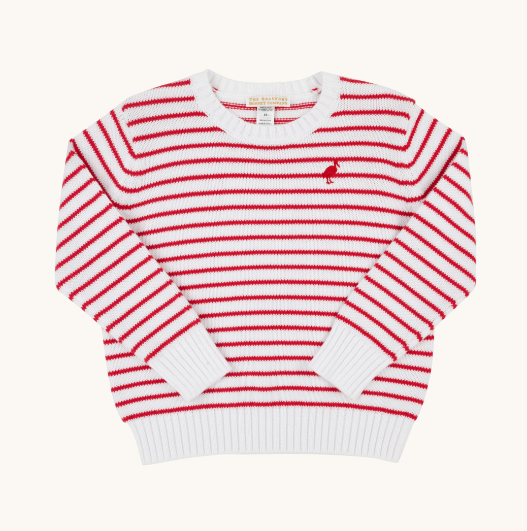 Isaac's sweater - richmond red stripe